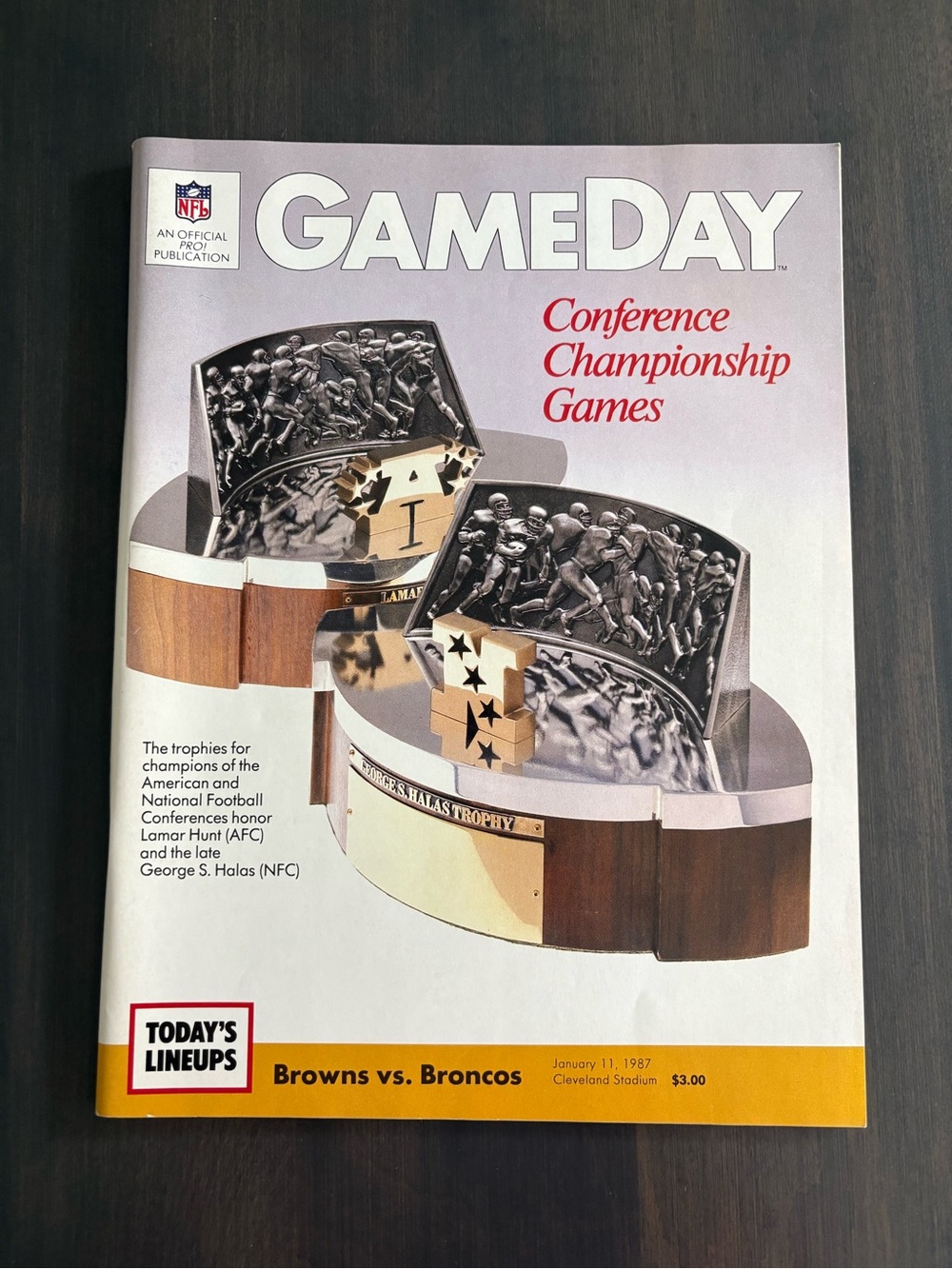 Vintage GameDay Magazine Program 1/11/1987 AFC Championship Browns VS. Broncos